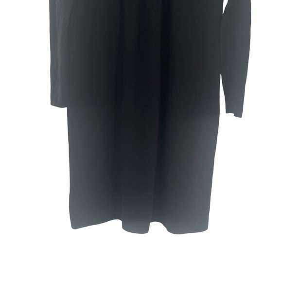 S Max Mara Knit Dress Knee Length Long Sleeve Wool Blend Size Large Black - Picture 4 of 8